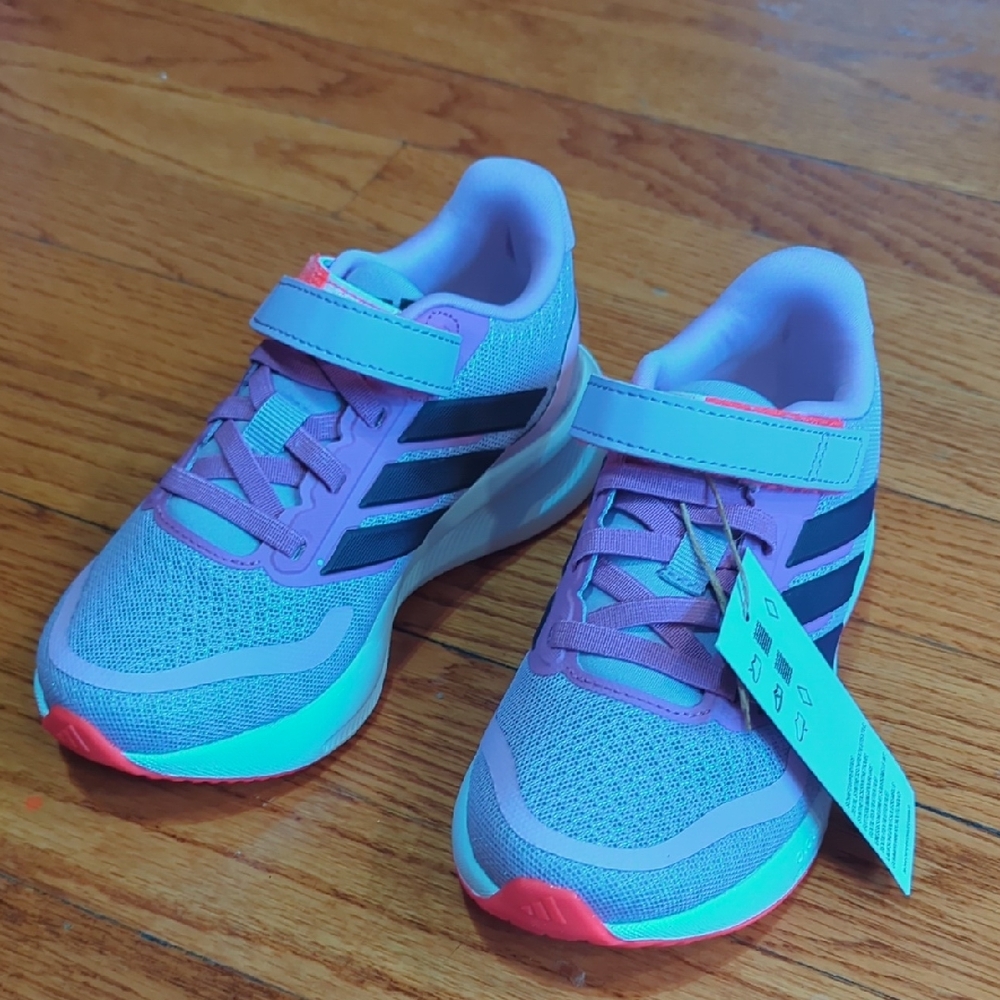 Adidas Kids' Turquoise and Coral Sneakers